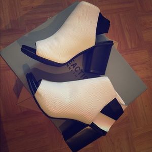 Kenneth cole open toe booties.